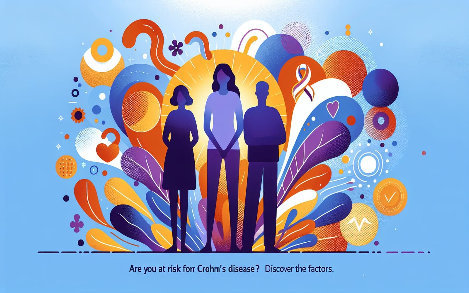 Factors that increase the risk of developing Crohn's Disease include age, smoking, and a family history of the condition.