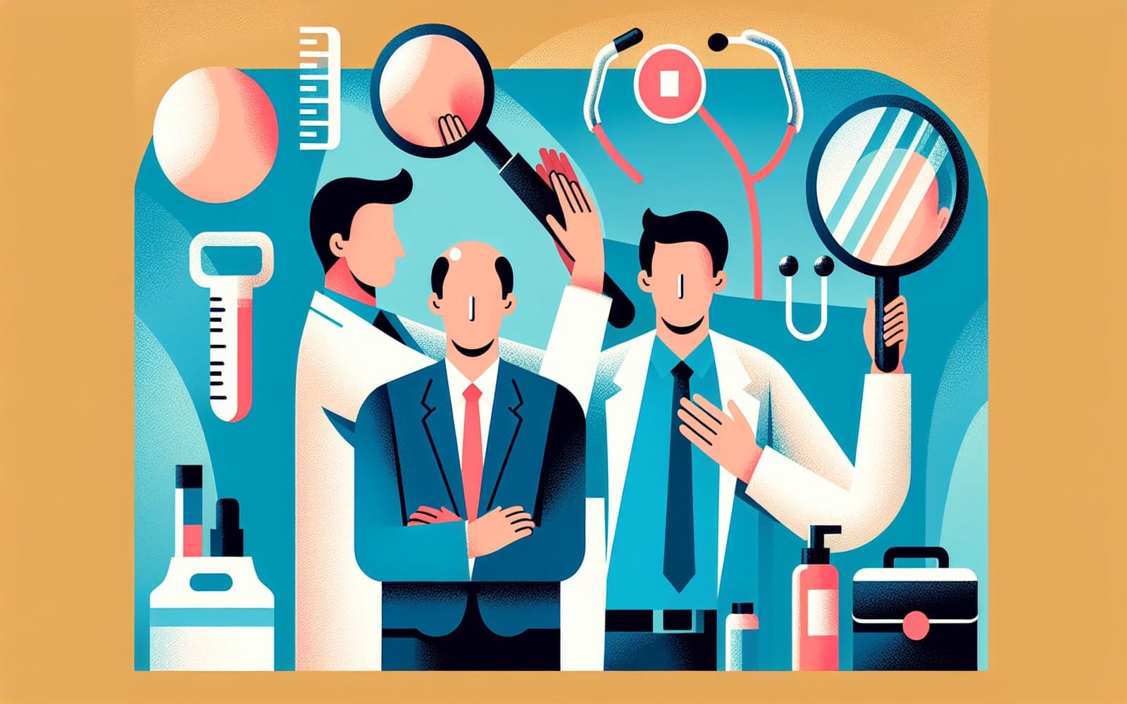 Male pattern baldness, also known as androgenetic alopecia, is a common form of hair loss in men. It involves the gradual thinning and eventual loss of hair, typically starting at the temples and crown.