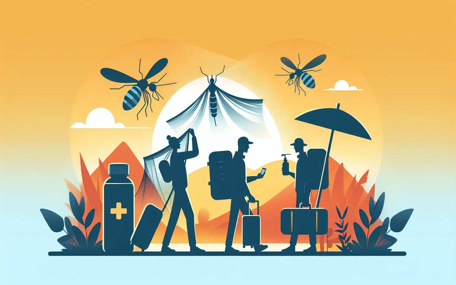 Methods and practices to prevent malaria in travelers, including mosquito bite prevention and the use of protective measures.