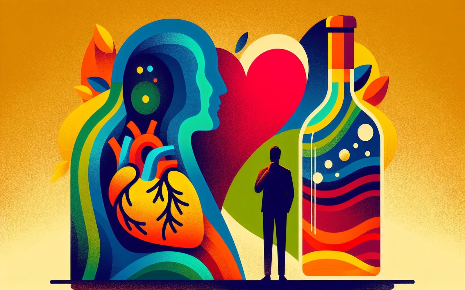 The impact of alcohol consumption on heart health varies with age and consumption levels, posing risks such as heart failure and liver disease with excessive drinking.
