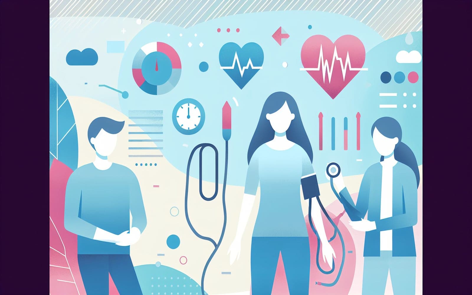 Hypertension significantly increases the risk of heart and kidney diseases in diabetes patients. It is characterized by increased arterial stiffness and fluid retention, often exacerbated by poor lifestyle choices.
