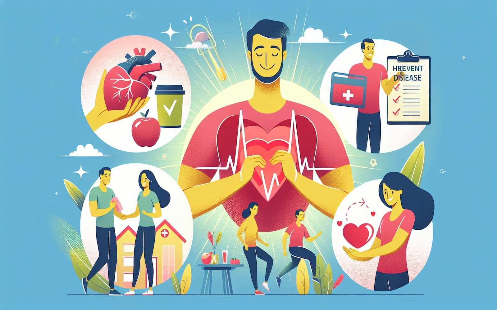 Strategies and lifestyle changes to reduce the risk of coronary heart disease, including regular exercise, balanced diet, quitting smoking, and managing stress.