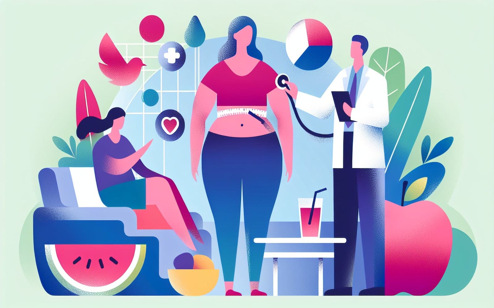 Obesity is a medical condition characterized by excessive body fat accumulation that presents a risk to health. Treatment involves lifestyle modifications, dietary changes, increased physical activity, and sometimes medication.