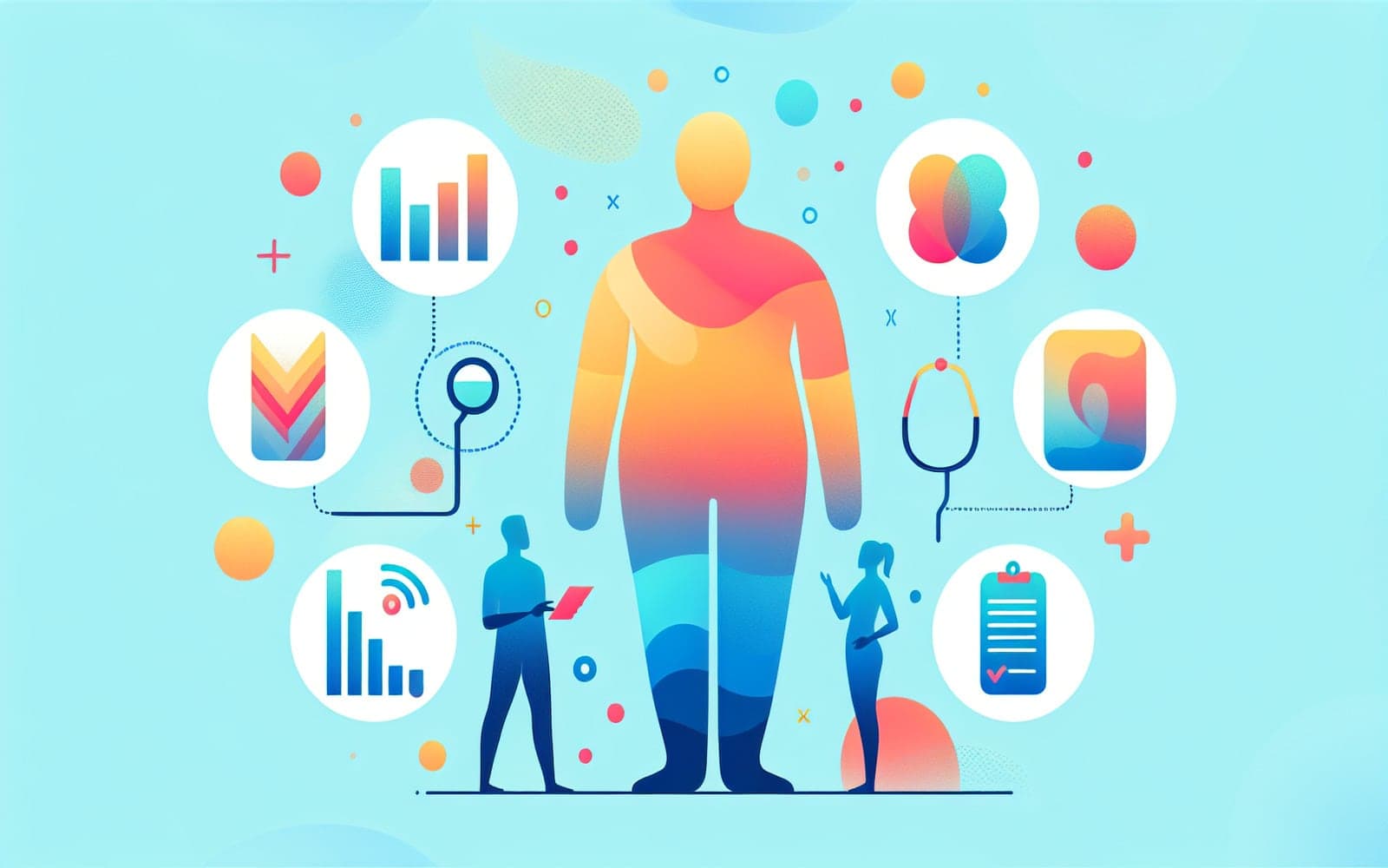 Recommended guidelines for obesity screening and management, focusing on BMI measurements, waist circumference, and risk assessment.