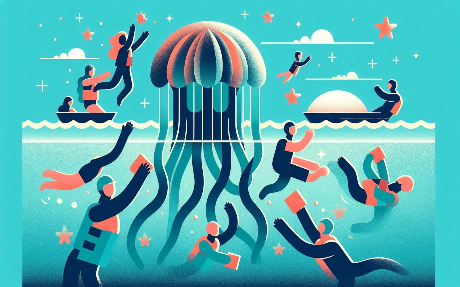 A guide on how to prevent jellyfish stings while swimming, including strategies like avoiding hotspots and using protective clothing.