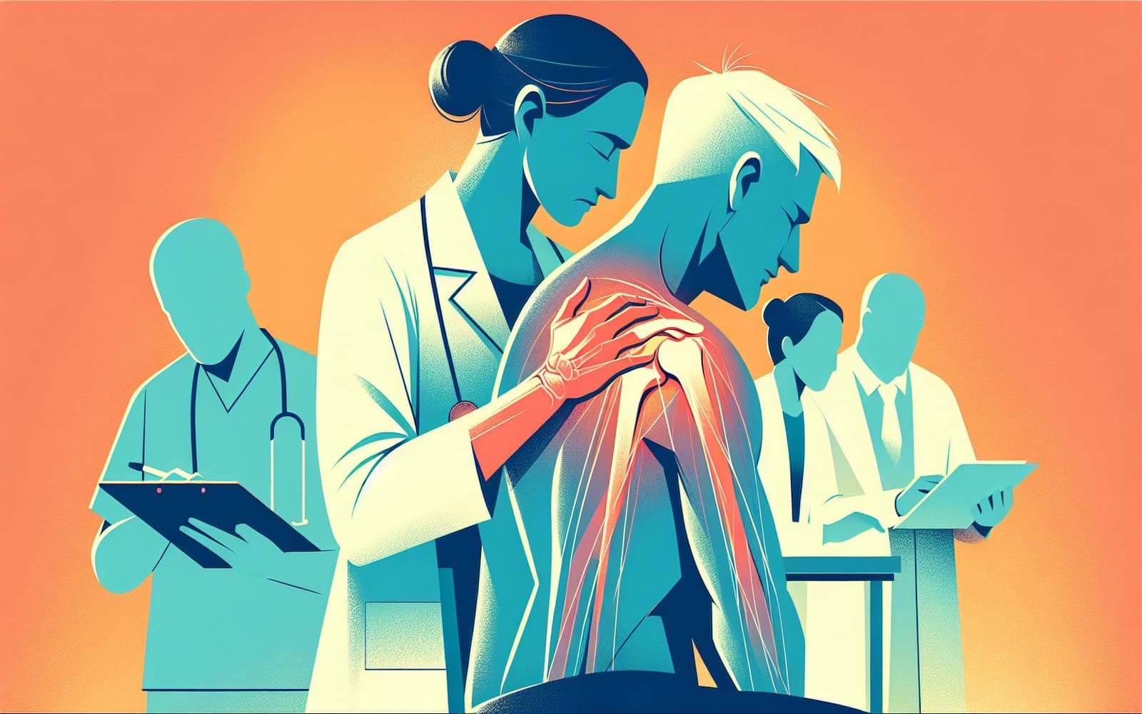 A rotator cuff tear is a common source of shoulder pain and weakness, which can be misdiagnosed as other conditions such as bursitis. Symptoms often include pain over the lateral deltoid and difficulty with lifting or reaching.