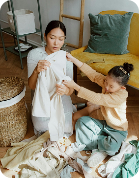 Parent and child preparing for a doctor visit